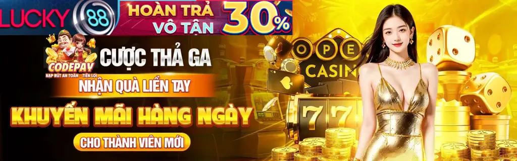 Giao diện sảnh game 88king nổ hũ với các biểu ngữ khuyến mãi hấp dẫn